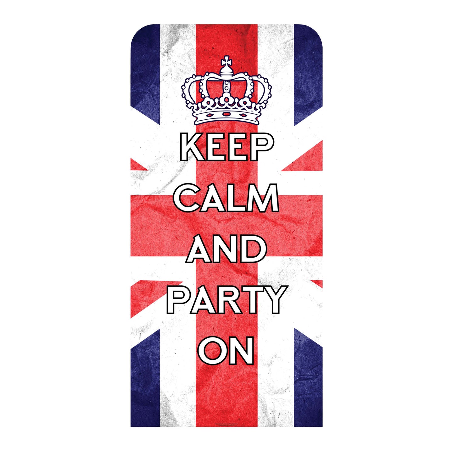 SC4622 Keep Calm & Party On Union Jack  Backdrop Single Cardboard Cut Out Height 191cm