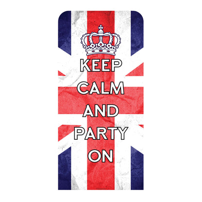 SC4622 Keep Calm & Party On Union Jack  Backdrop Single Cardboard Cut Out Height 191cm