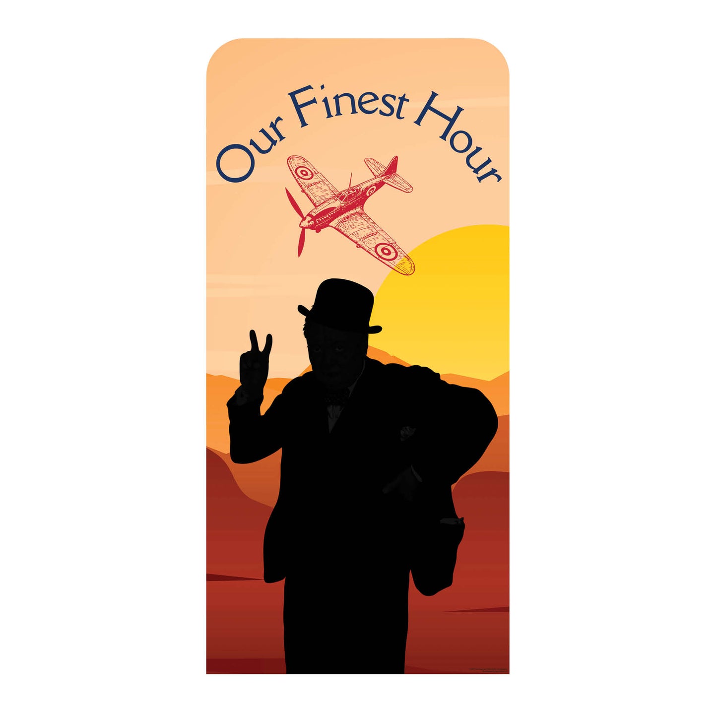 SC4627 Churchill's Finest Hour With Spitfire Backdrop Single Cardboard Cut Out Height 191cm