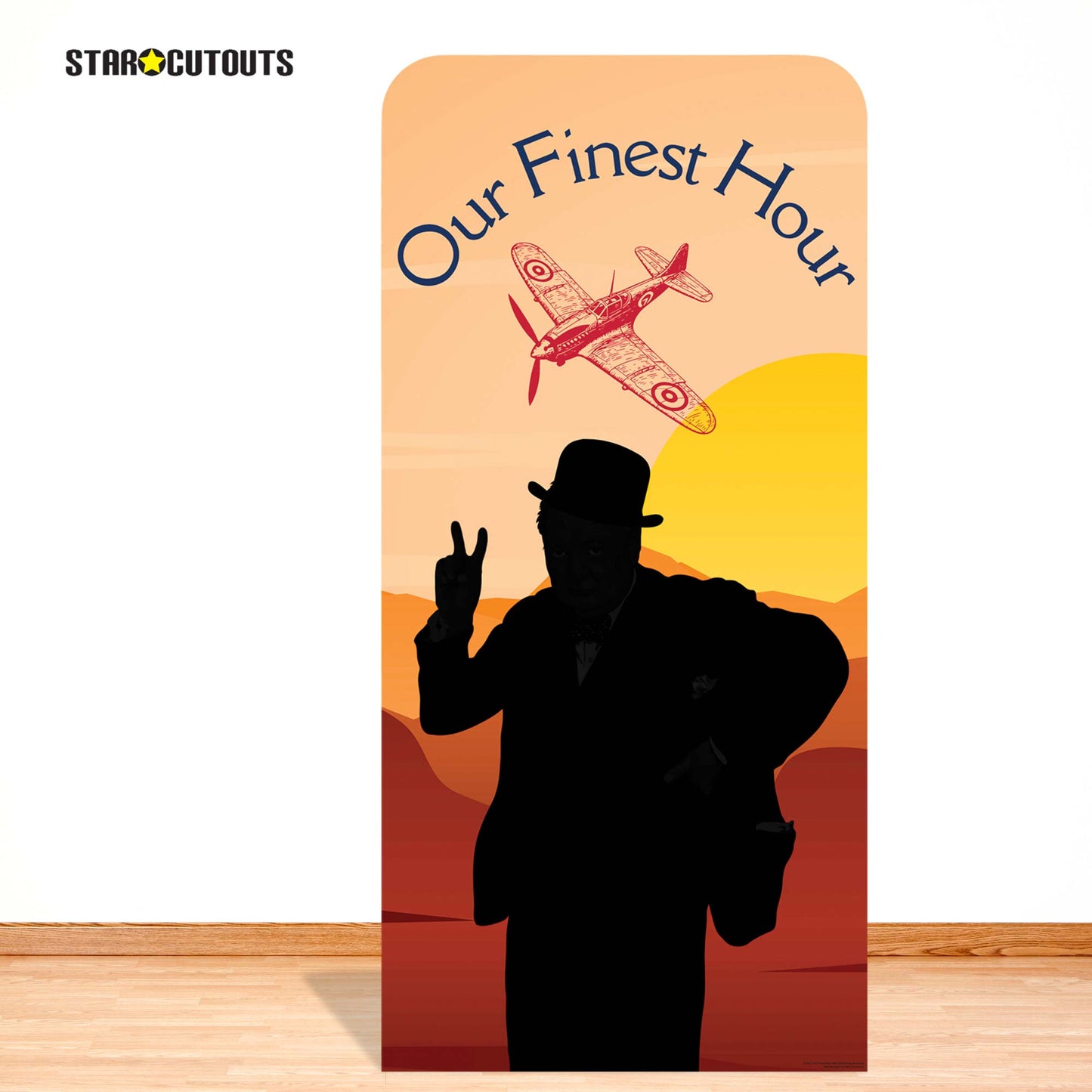 SC4627 Churchill's Finest Hour With Spitfire Backdrop Single Cardboard Cut Out Height 191cm