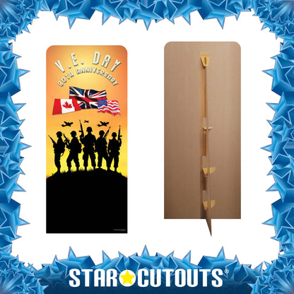 SC4631 VE Day 80th Anniversary Soldier Silhouettes Backdrop Single Cardboard Cut Out Height 185cm