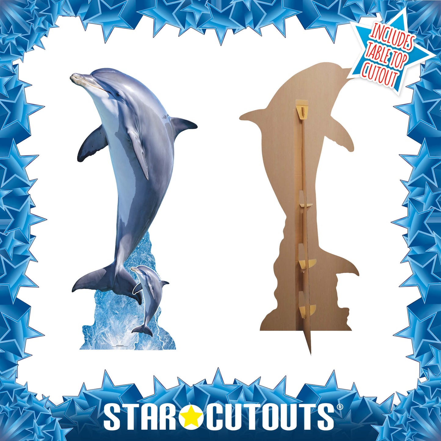 SC4634 Dolphin Leaping From Sea Cardboard Cut Out Height 195cm