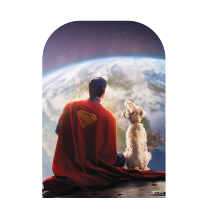 SC4637 Superman 2025 Movie Superman and Krypto Backdrop  Cardboard Cut Out Height 131cm