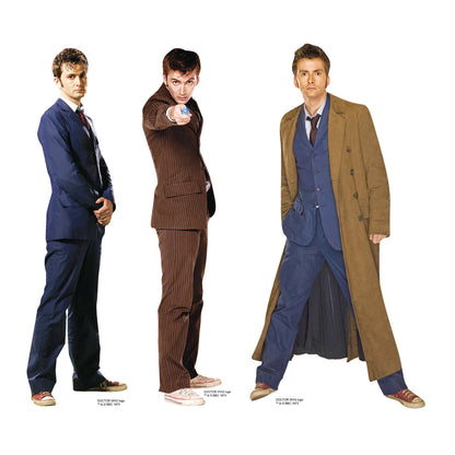 SC4643 Doctor Who The Tenth Doctor Shelf Top Set of Three Cardboard Cut Out Height 31cm