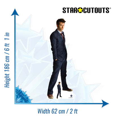 SC4646 Dr Who The Tenth Doctor in Blue Suit Cardboard Cut Out Height 186cm