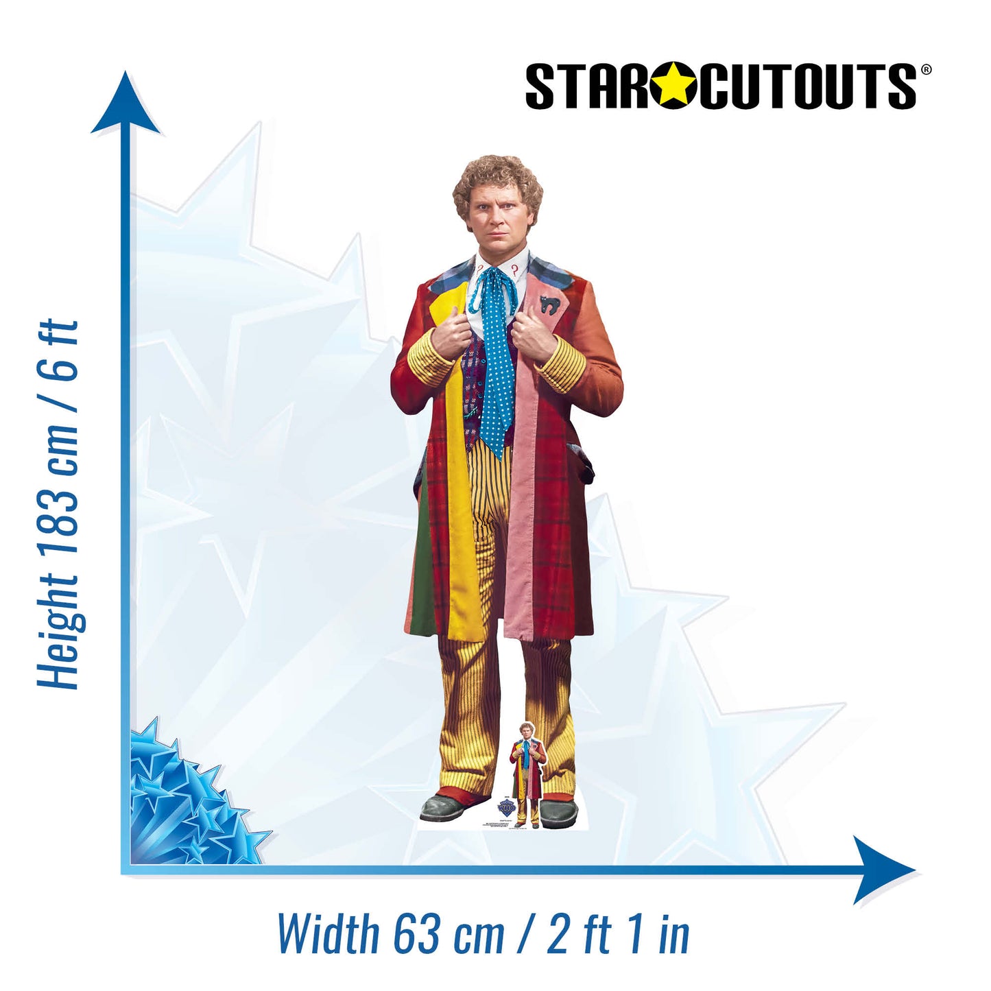 SC4647 Sixth Doctor Adventures  - Colin Baker Cardboard Cut Out Height 183cm