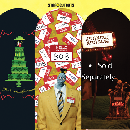 SC4649 Beetlejuice Beetlejuice Name Is Bob Backdrop Single Cardboard Cut Out Height 185cm