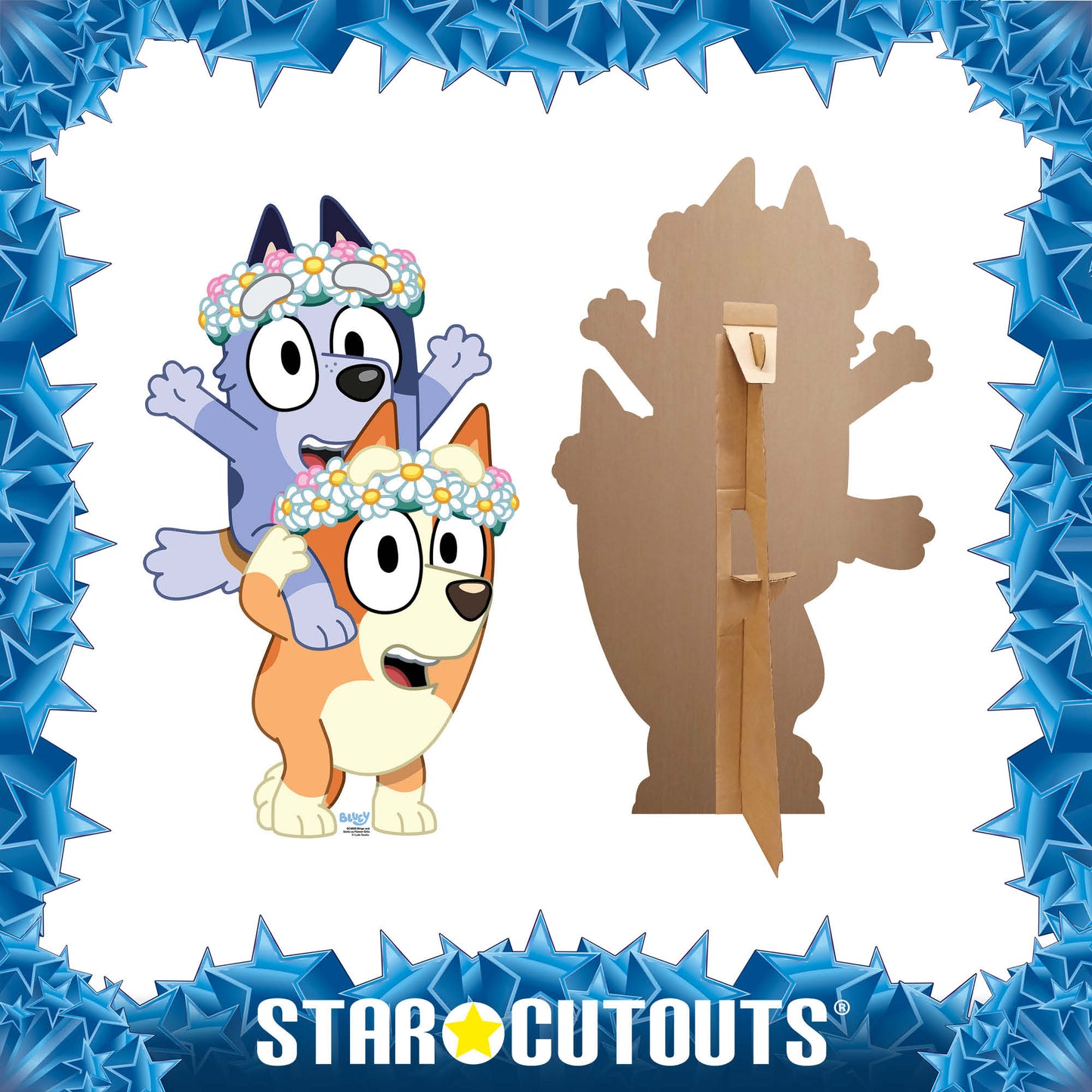 SC4665 Bingo and Socks as Flower Girls  Cardboard Cut Out Height 95cm
