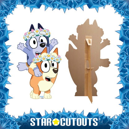 SC4665 Bingo and Socks as Flower Girls  Cardboard Cut Out Height 95cm
