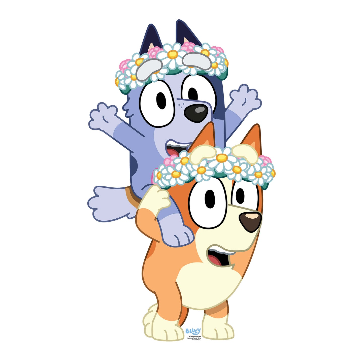 SC4665 Bingo and Socks as Flower Girls  Cardboard Cut Out Height 95cm