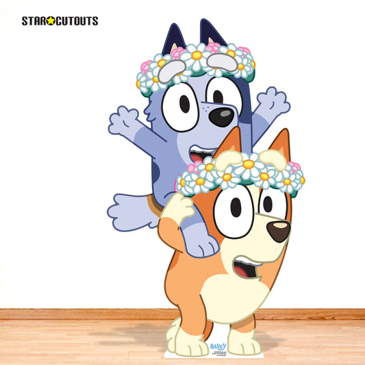 SC4665 Bingo and Socks as Flower Girls  Cardboard Cut Out Height 95cm