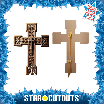 SC4672 Wooden Cross -Cardboard Cut Out Height 130cm