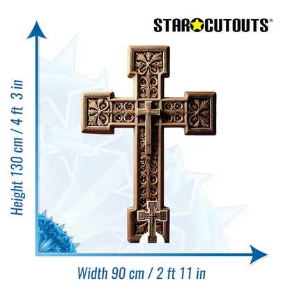 SC4672 Wooden Cross -Cardboard Cut Out Height 130cm