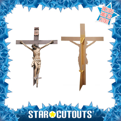 SC4683 Jesus Christ Crucifix Cross Cardboard Cut Out Height 127cm