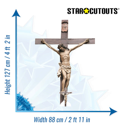 SC4683 Jesus Christ Crucifix Cross Cardboard Cut Out Height 127cm