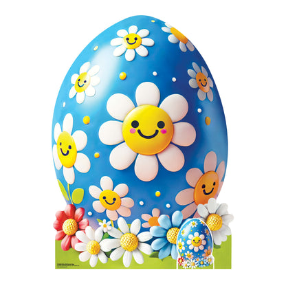 SC4684 Blue White Kid Easter Egg  Cardboard Cut Out Height 130cm