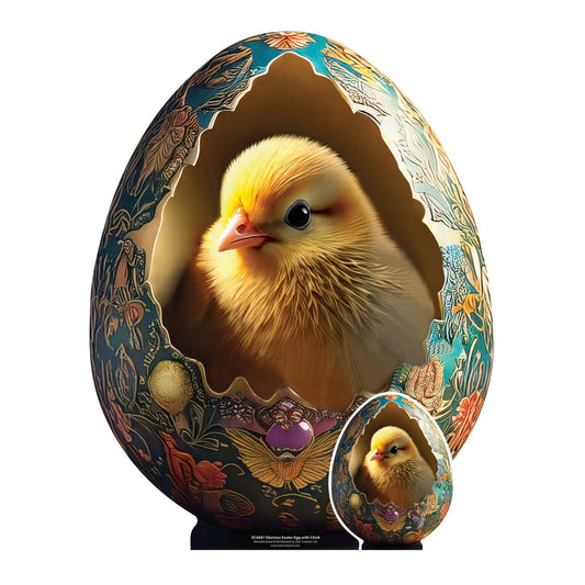 SC4687 Glorious Easter Egg with Chick Star Mini Cardboard Cut Out Height 91cm