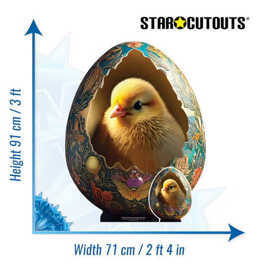 SC4687 Glorious Easter Egg with Chick Star Mini Cardboard Cut Out Height 91cm