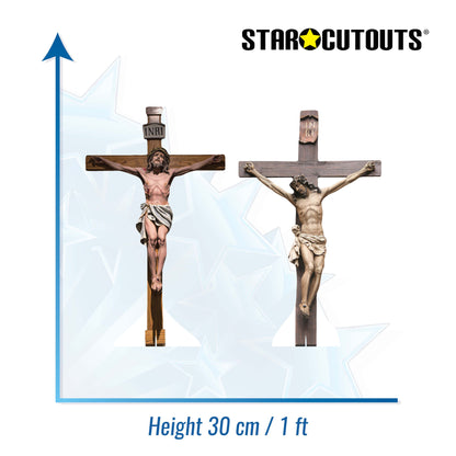 SC4688 Jesus Christ Crucifix Shelf Top Cutout Double  Pack  Cardboard Cut Out Height 30cm
