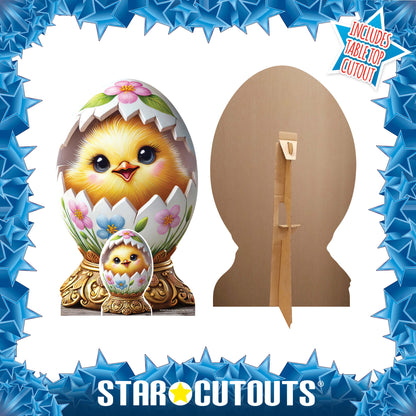 SC4690 Cute Easter Egg with Chick Star Mini Cardboard Cut Out Height 93cm