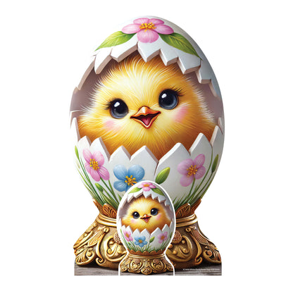 SC4690 Cute Easter Egg with Chick Star Mini Cardboard Cut Out Height 93cm