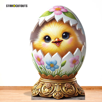 SC4690 Cute Easter Egg with Chick Star Mini Cardboard Cut Out Height 93cm
