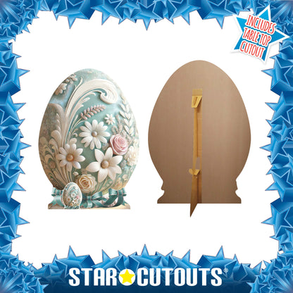 SC4691 Floral Easter Egg  Cardboard Cut Out Height 128cm