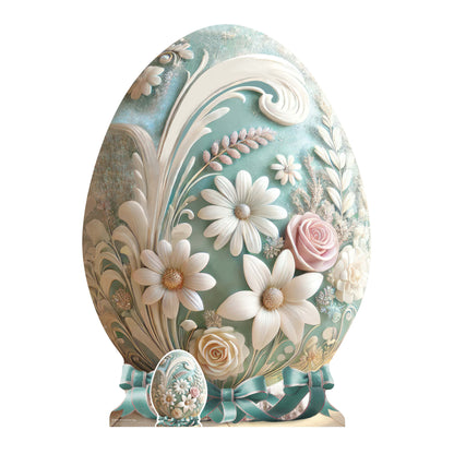 SC4691 Floral Easter Egg  Cardboard Cut Out Height 128cm