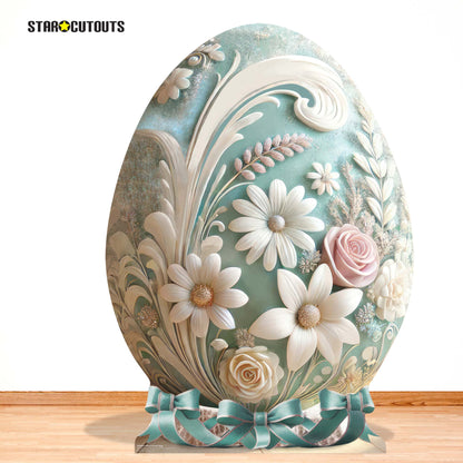 SC4691 Floral Easter Egg  Cardboard Cut Out Height 128cm
