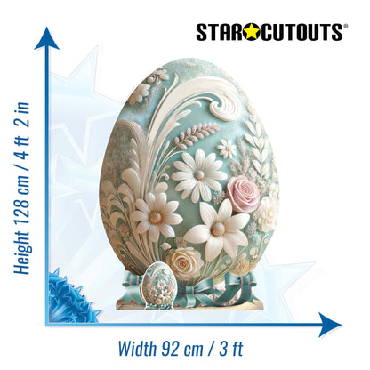 SC4691 Floral Easter Egg  Cardboard Cut Out Height 128cm