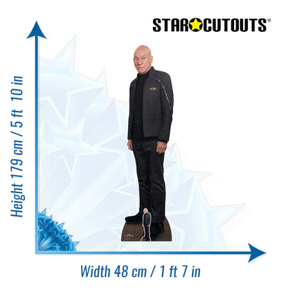 SC4706 Jean Luc Picard Black Outfit Cardboard Cut Out Height 179cm