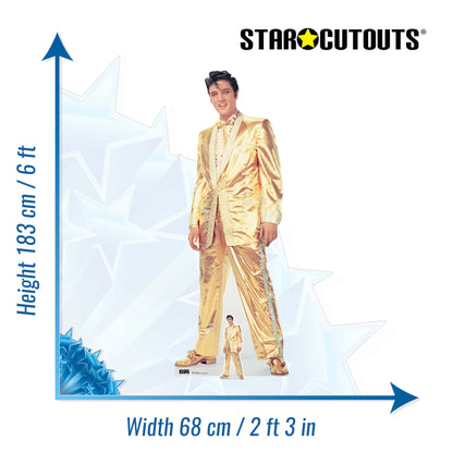SC4714 Elvis Gold Lamé  Suit Remastered Cardboard Cut Out Height 183cm