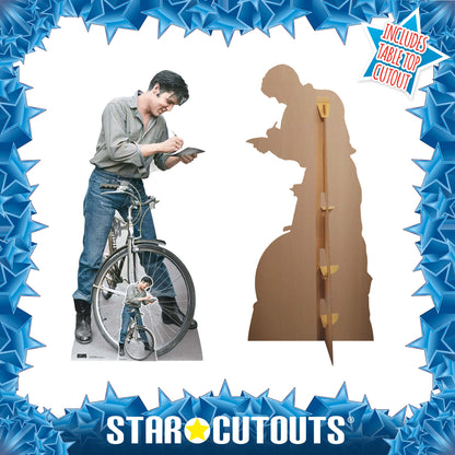 SC4716 Elvis Blue Jeans Autograph On Bike  Cardboard Cut Out Height 183cm