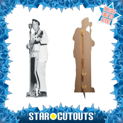 SC4718 Elvis Black & White on Stage Guitar Cardboard Cut Out Height 184cm