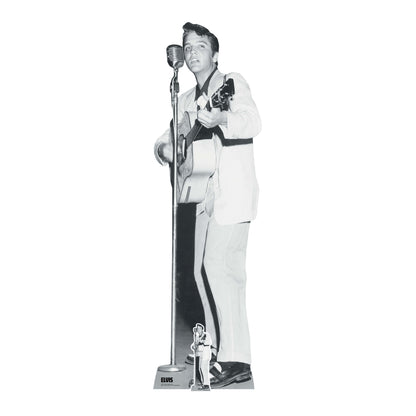 SC4718 Elvis Black & White on Stage Guitar Cardboard Cut Out Height 184cm