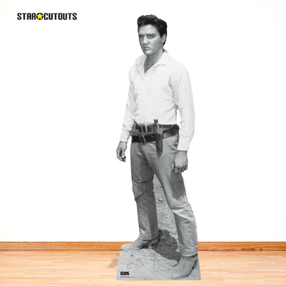SC4719 Elvis Black & Whte Western Cowboy Cardboard Cut Out Height 185cm