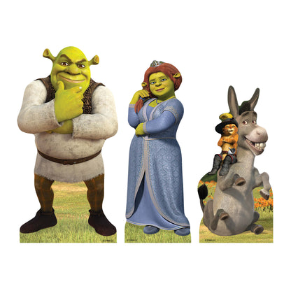 SC4734  Shrek Fiona Puss in Boots & Donkey Shelf Top Pack  Cardboard Cutouts Height 29cm