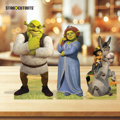 SC4734  Shrek Fiona Puss in Boots & Donkey Shelf Top Pack  Cardboard Cutouts Height 29cm