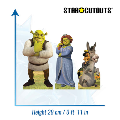 SC4734  Shrek Fiona Puss in Boots & Donkey Shelf Top Pack  Cardboard Cutouts Height 29cm