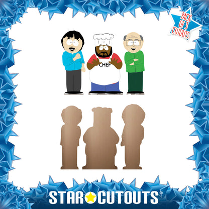 SC4744 South Park Randy Chef and Mr Garrison Shelf Top Pack Cardboard Cutouts Height 31cm