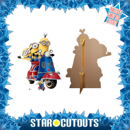 SC4746 Minions on Scooter  Cardboard Cut Out Height 121cm