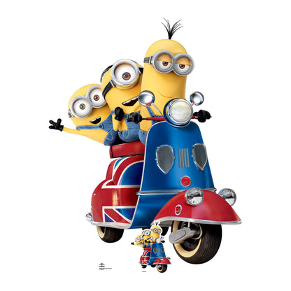 SC4746 Minions on Scooter  Cardboard Cut Out Height 121cm