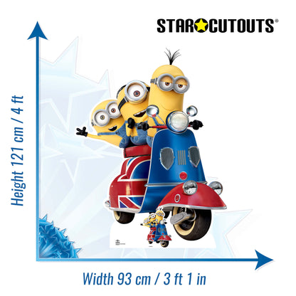 SC4746 Minions on Scooter  Cardboard Cut Out Height 121cm