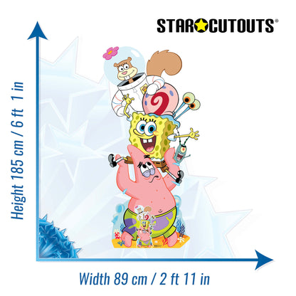 SC4758 SpongeBob and Friends Group Stack Cardboard Cutout Height 185cm