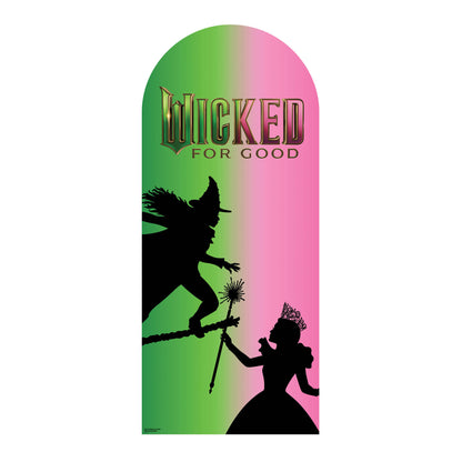 SC4771 Wicked For Good Pink & Green Silhouette Backdrop Single  Cardboard Cut Out Height 185cm