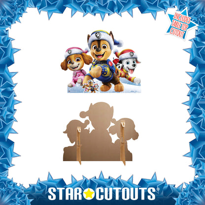 SC4777 PAW Patrol Christmas Group Chase, Marshall  & Skye   Cardboard Cut Out Height 95cm