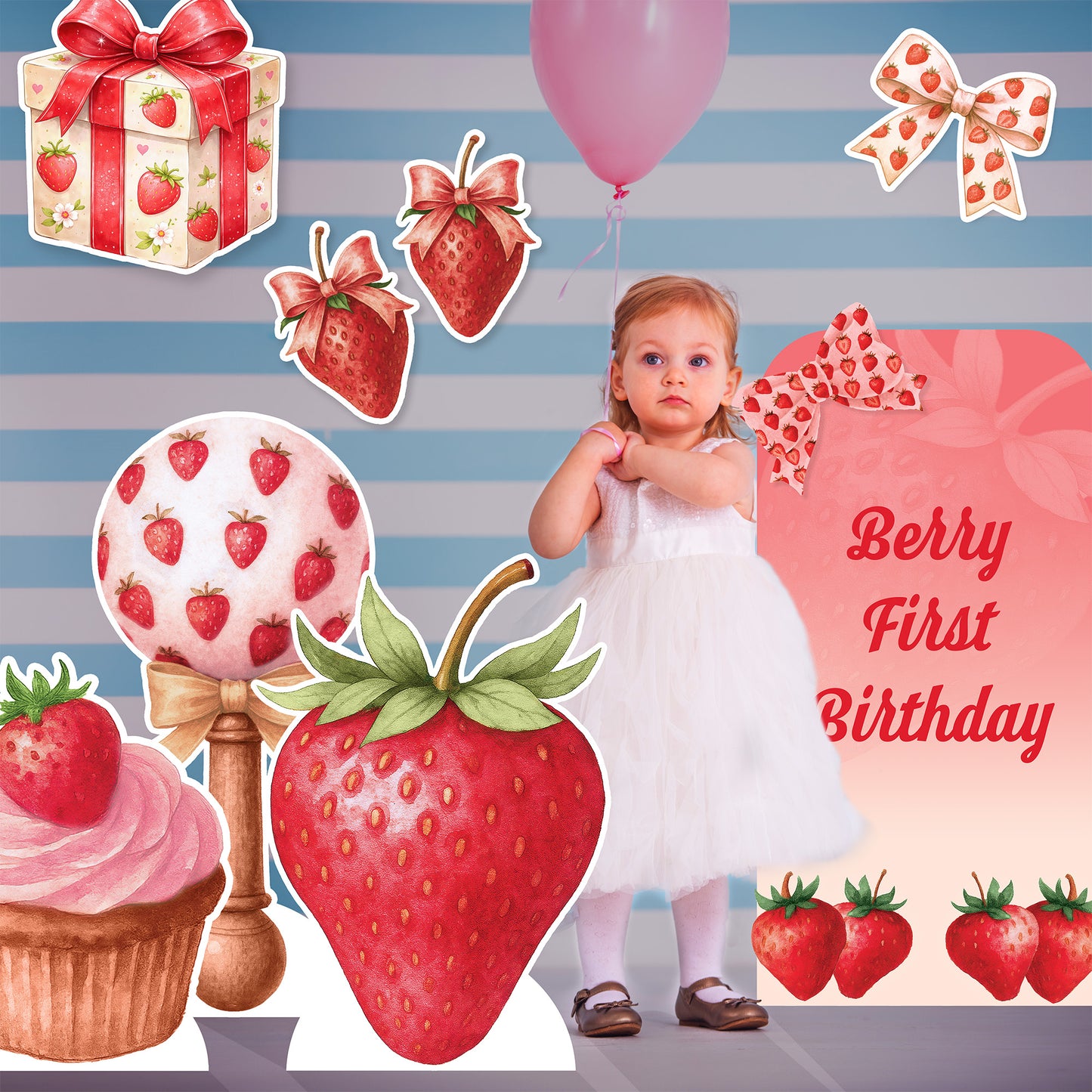 SC4779 Berry Birthday Cupcake Star Mini Bundle – Multi-Function  Cardboard Cutouts Height 65cm