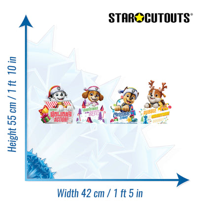 SC4795 PAW Patrol Christmas Sign Star Mini Multipack  Cardboard Cut Out Height 55cm