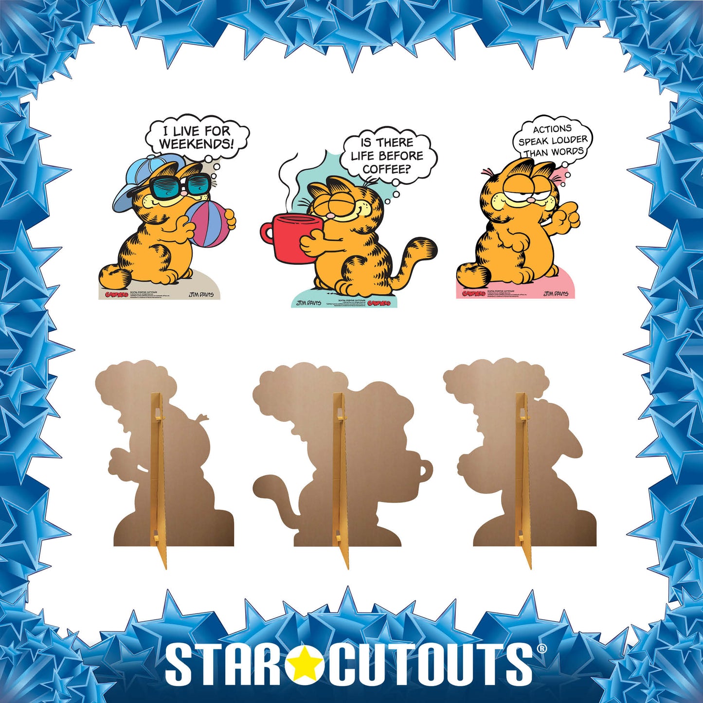 SC4796 Garfield 80s Positive Cattitude Star Mini Pack (Multi-Function) -  Cardboard Cutout Height 58cm