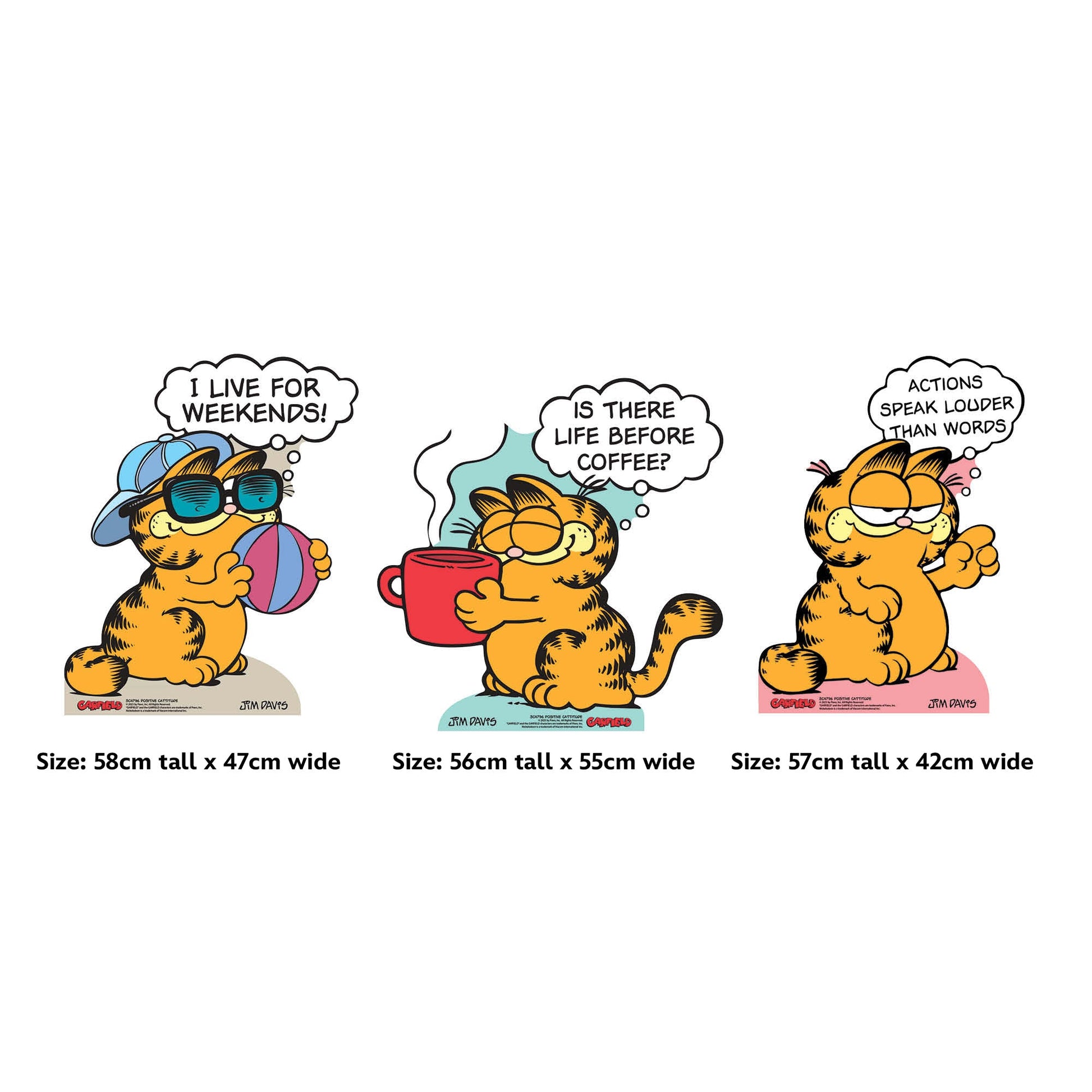 SC4796 Garfield 80s Positive Cattitude Star Mini Pack (Multi-Function) -  Cardboard CutOut Height 58cm